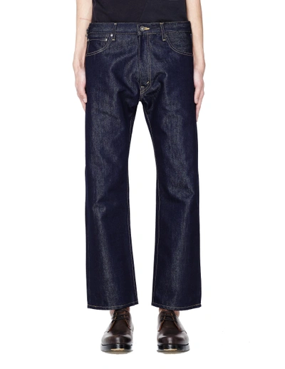 Shop Junya Watanabe The North Face Print Jeans In Navy Blue