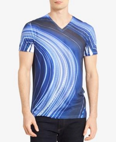Shop Calvin Klein Men's Lightway-print T-shirt, Created For Macy's In Astral Aura