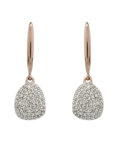 Shop Monica Vinader Rose Gold Vermeil Nura Small Pebble Diamond Drop Earrings