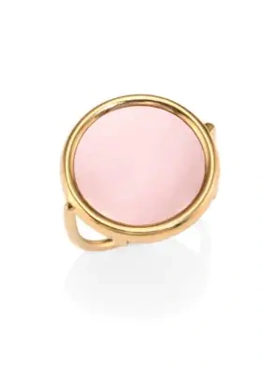 Shop Ginette Ny Ever Pink 18k Rose Gold & Mother-of-pearl Disc Ring