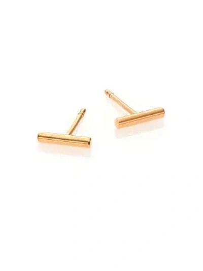Shop Ginette Ny Women's 18k Rose Gold Strip Stud Earrings