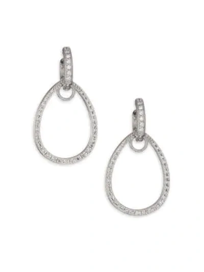 Shop Jude Frances Classic Diamond & 18k White Gold Teardrop Earring Charm Frames