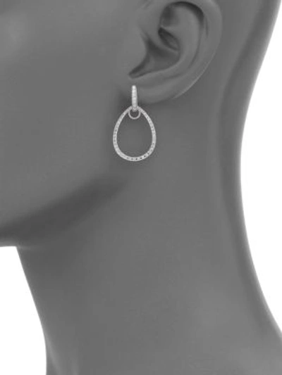 Shop Jude Frances Classic Diamond & 18k White Gold Teardrop Earring Charm Frames