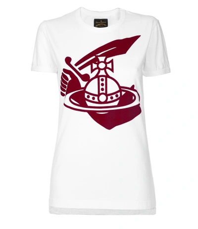 Shop Vivienne Westwood Classic Organic Arm & Cutlass T-shirt White