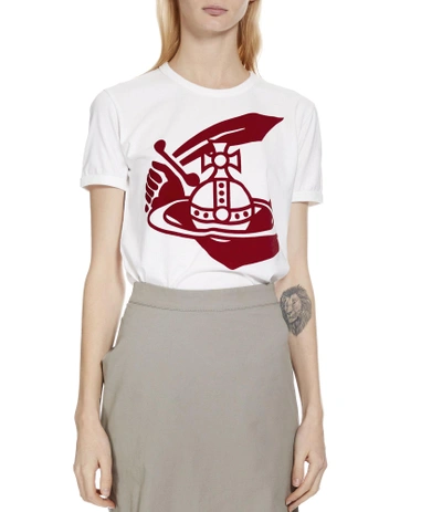 Shop Vivienne Westwood Classic Organic Arm & Cutlass T-shirt White