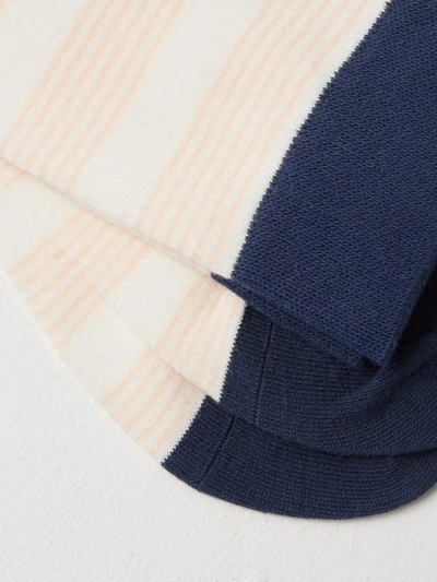 Shop Frank + Oak 3-pack Striped Cotton-blend Socks In Dress Blues