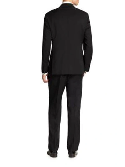 Shop Armani Collezioni Core Gio Two-button Suit In Navy