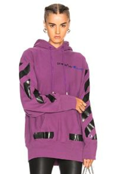 Off white champion hoodie purple new arrivals
