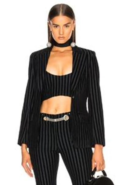 Shop Miaou Casino Jacket In Black,blue,stripes