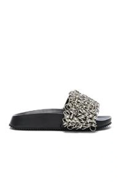 Shop Alexander Wang Suki Rings Slides In Black