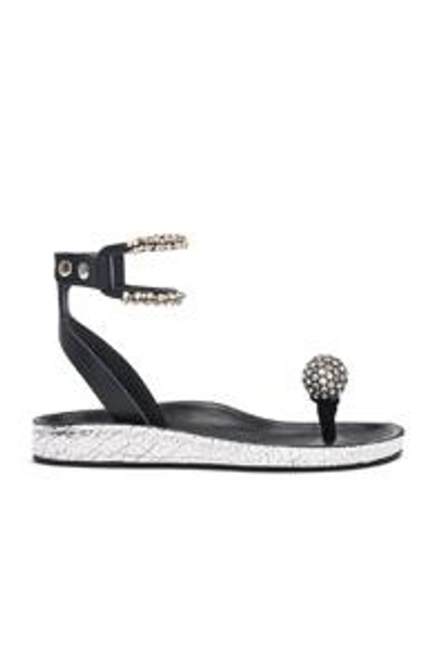 Shop Isabel Marant Metallic Leather Ecly Sandals In Black