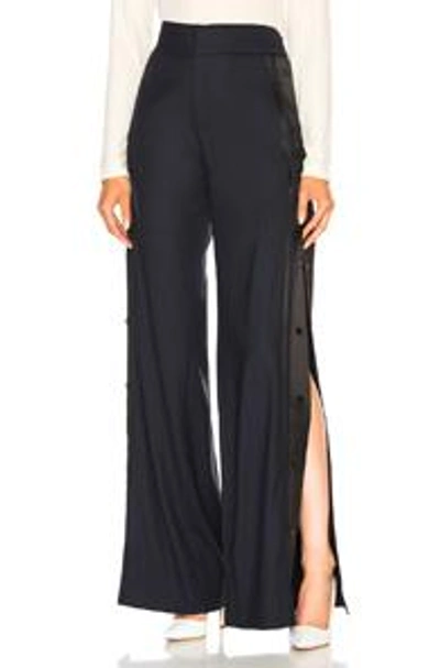 High Waist Wide Leg Side Snap Trouser Pant