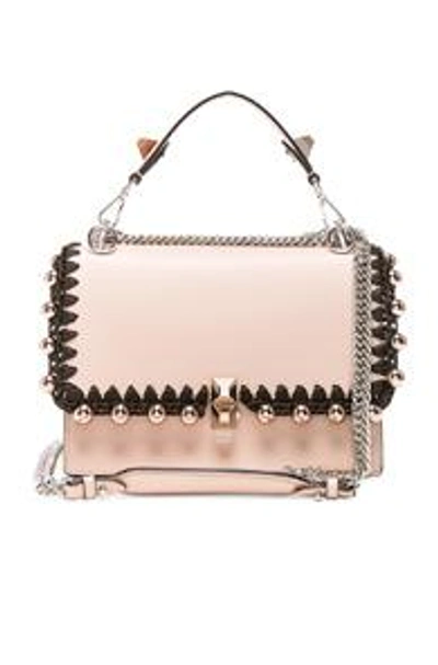 Shop Fendi Ribbon & Pearl Embellished Kan I In Pink