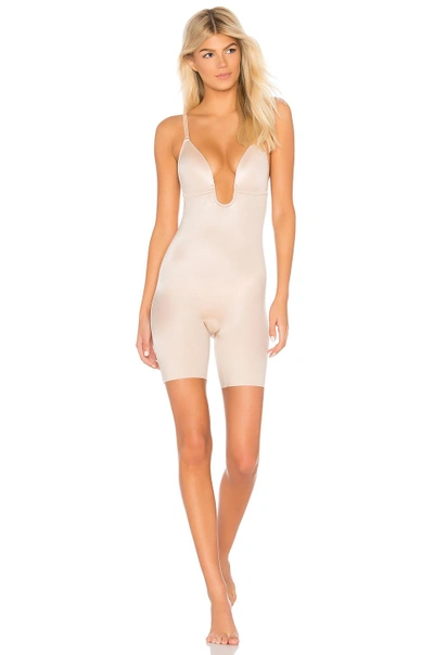 Shop Spanx Suit Your Fancy Bodysuit In Champagne Beige