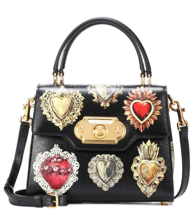 Shop Dolce & Gabbana Welcome Leather Shoulder Bag In Female