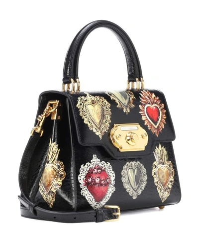 Shop Dolce & Gabbana Welcome Leather Shoulder Bag In Female