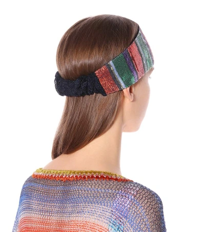 Shop Missoni Sequined Striped Headband In Multicoloured
