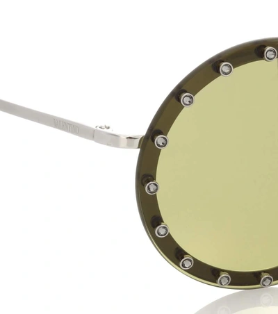 Shop Valentino Round Sunglasses In Yellow