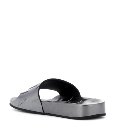 Shop Jimmy Choo Rey Slides In Grey