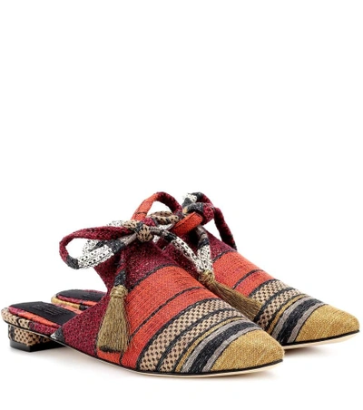 Shop Sanayi313 Drizza Striped Slippers In Multicoloured