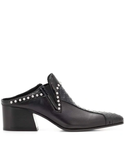 Shop Acne Studios Kamir Embellished Leather Mules In Black