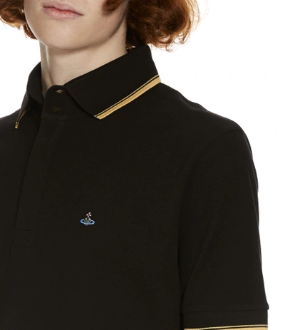Shop Vivienne Westwood Classic Overlock Polo Shirt Black