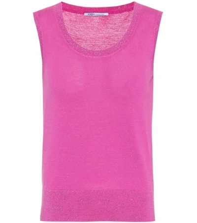 Shop Agnona Cotton-blend Sleeveless Top In Pink