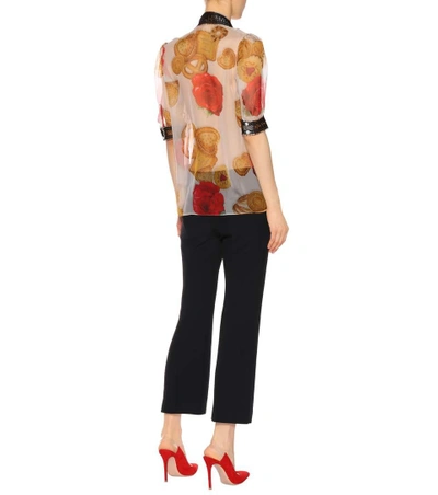 Shop Dolce & Gabbana Printed Silk-blend Blouse In Multicoloured