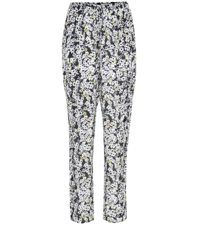 Shop See By Chloé Floral-printed Silk-blend Trousers In Multicoloured