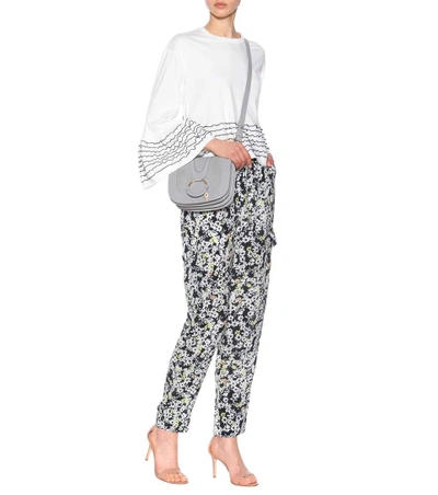 Shop See By Chloé Floral-printed Silk-blend Trousers In Multicoloured