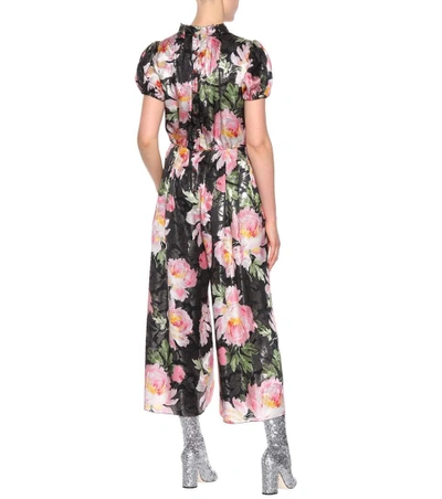 Shop Dolce & Gabbana Floral-printed Silk-blend Jumpsuit In Multicoloured