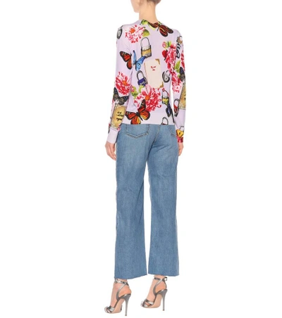 Shop Dolce & Gabbana Printed Cashmere And Silk Cardigan In Multicoloured