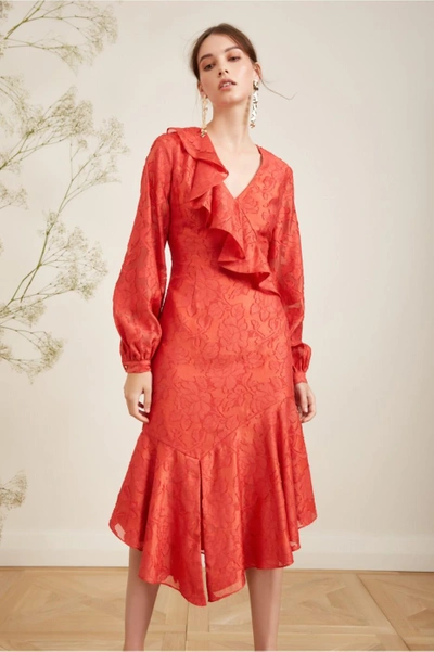 Shop Keepsake Radar Midi Dress In Pop Red