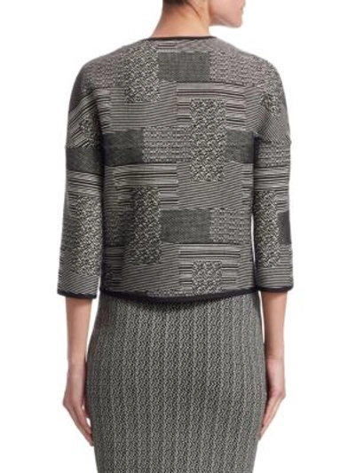 Shop Akris Punto Graphic Jacquard Jacket In Black Cream