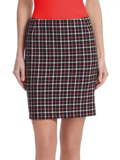 Shop Akris Punto Glen Check Mini Skirt In Black Lipstick Cream