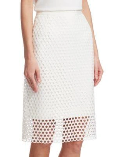Shop Akris Punto Lace Pencil Skirt In Cream