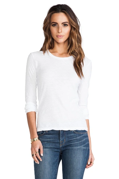 Shop James Perse Long Sleeve Crew In White