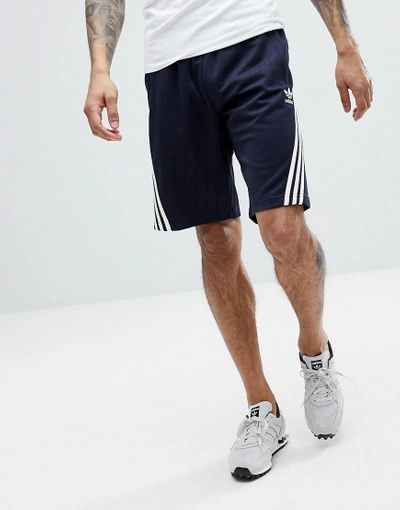 Shop Adidas Originals Nova Shorts With Pinstripe In Navy Ce4849 - Navy