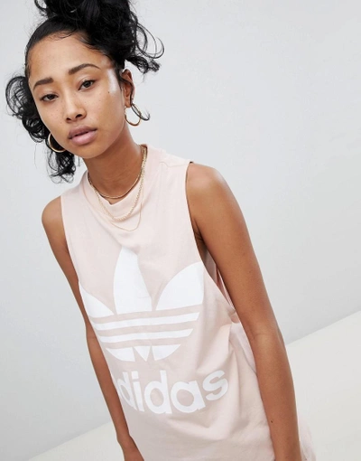 Shop Adidas Originals Big Trefoil Tank Top In Pink - Pink