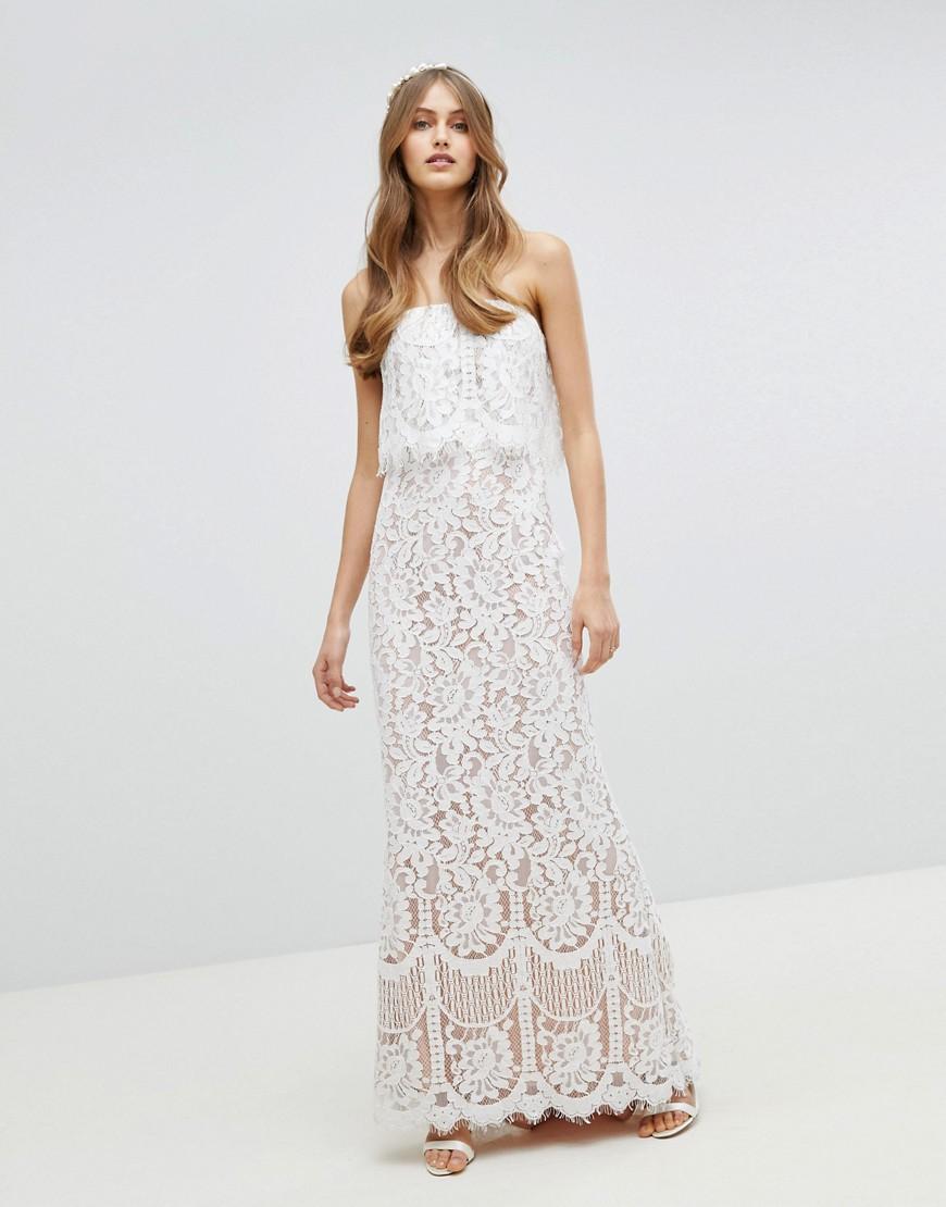 white bandeau maxi dress
