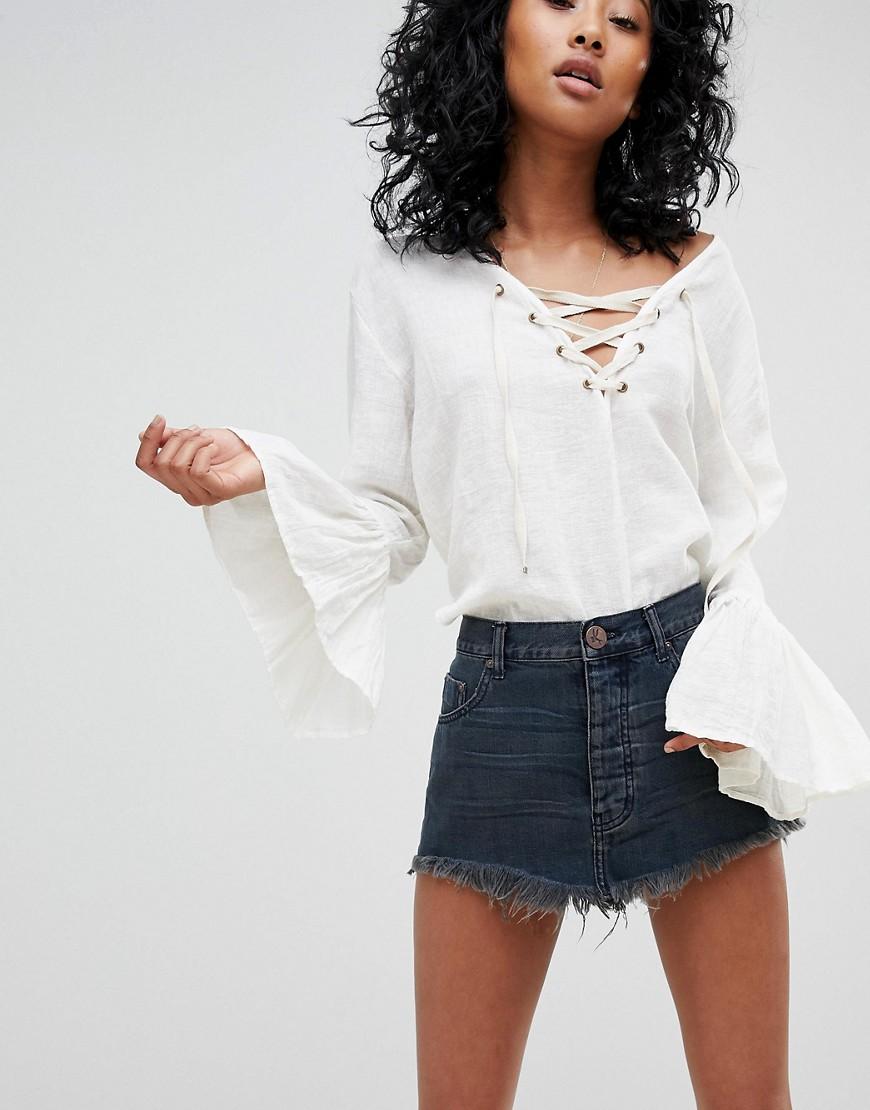 black denim skirt festival outfit