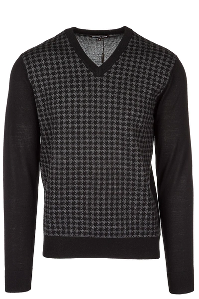 Shop Michael Kors Men's V Neck Jumper Sweater Pullover In Black
