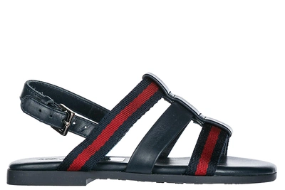 Shop Gucci Girls Sandals Baby Child Leather In Blue