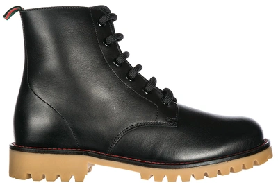 Shop Gucci Boys Shoes Child Boots Leather In Black