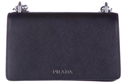 Shop Prada Women's Leather Shoulder Bag In Black