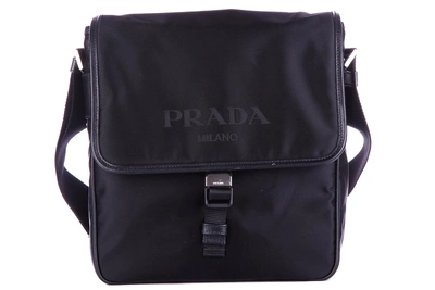 Shop Prada Men's Nylon Cross-body Messenger Shoulder Bag In Black