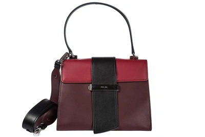 Shop Prada Women's Leather Handbag Shopping Bag Purse In Red