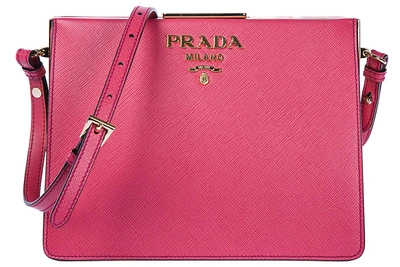 Shop Prada Women's Leather Cross-body Messenger Shoulder Bag In Pink