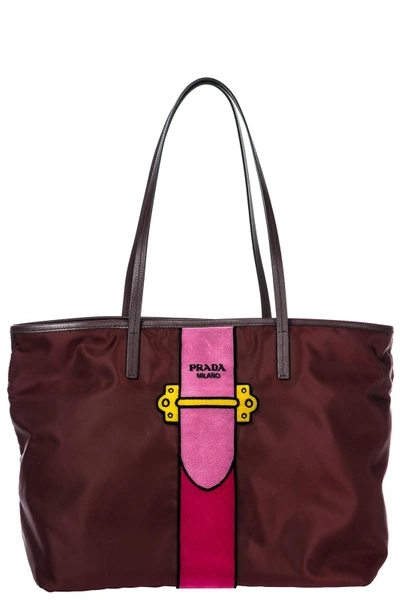 Shop Prada Women's Nylon Shoulder Bag In Red