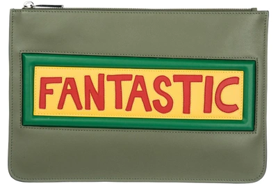 Shop Fendi Document Holder Man Vocabulary In Green